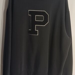Polo Ralph Lauren Black Crewneck Sweater with Bold Letterman P